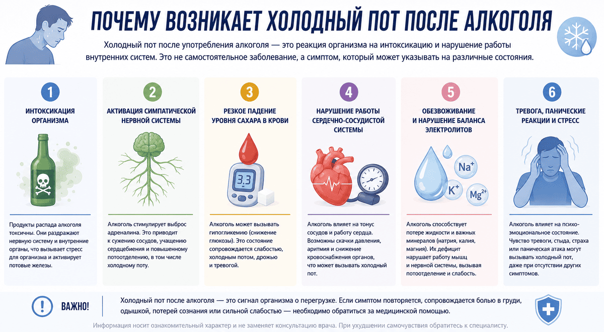 почему возникает холодный пот после запоя