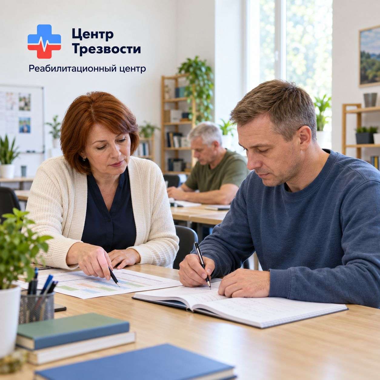 Занятие со специалистом в реабилитационном центре.